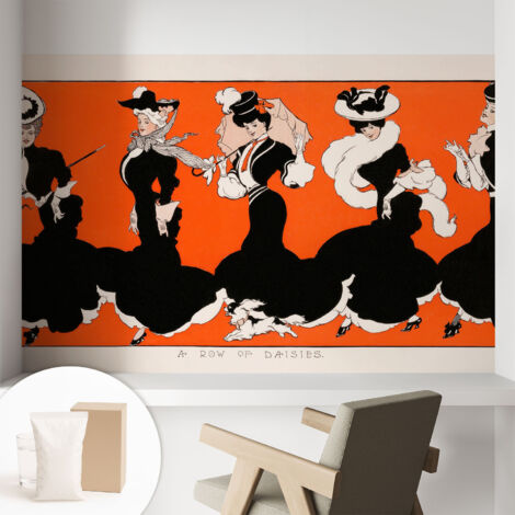 Papier peint intissé décoratif pour salon chambre et cuisine Facile à poser avec colle Tenues féminines 104x70 cm (1/5)