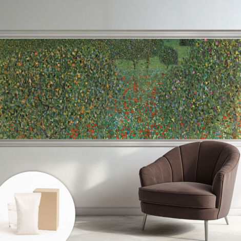 Papier peint intissé mural avec colle pour salon et chambre Décoration murale rapide - Colle incluse gratuite Prairie fleurie 250x104 cm (1/5)