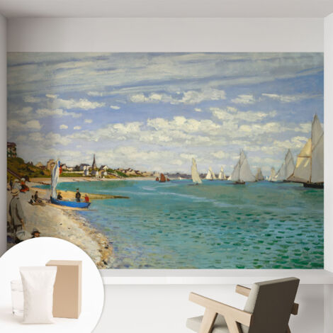Papier peint intissé décoratif avec motifs pour salon et chambre a motif - Colle incluse gratuite Paysage côtier 152x104 cm (1/5)