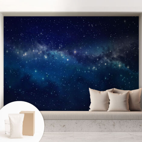 Papier peint intissé pour salon chambre à coucher peint imprimé pour mur - Colle incluse gratuite Nuit étoilée 208x146 cm (1/5)