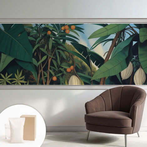 Papier peint intissé décoratif pour salon chambre et cuisine Facile à poser avec colle Jungle tropicale 250x104 cm (1/5)