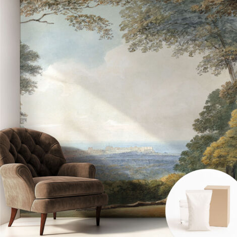 Papier peint intissé décoratif pour salon chambre et cuisine Facile à poser avec colle Paysage boisé 250x250 cm (1/5)