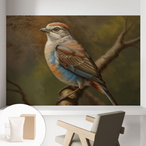 Papier peint intissé avec imprimé installation simple qualité excellente sans désordre - Colle incluse gratuite Portrait d'oiseau 104x70 cm (1/5)