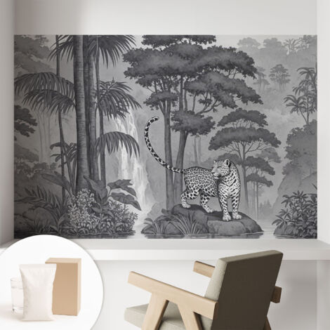 Papier peint intissé mural installation rapide du papier peint durable et résistante - Colle incluse gratuite Jungle tropicale 104x70 cm (1/5)