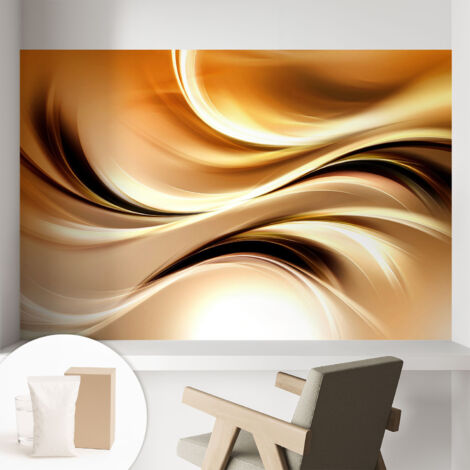 Papier peint intissé pour salon chambre à coucher peint imprimé Installation facile - Colle incluse gratuite Lignes fluides 104x70 cm (1/5)