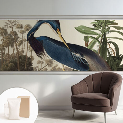 Papier peint intissé à motifs décoratifs pour salon chambre et bureau Décoration murale élégante avec colle Nature exotique 250x104 cm