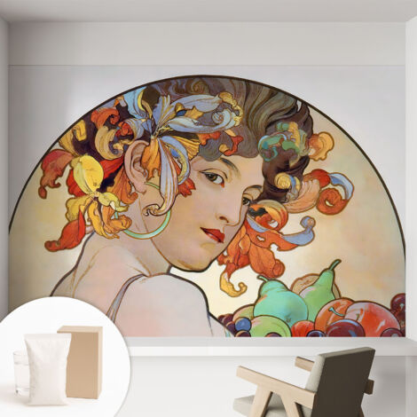 Papier peint intissé pour salon chambre à coucher peint imprimé Installation facile - Colle incluse gratuite Art nouveau coloré 152x104 cm (1/5)