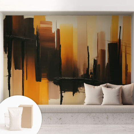Papier peint intissé avec imprimé pour décoration intérieure pour rénovation a motif - Colle incluse gratuite Bandes verticales 208x146 cm (1/5)