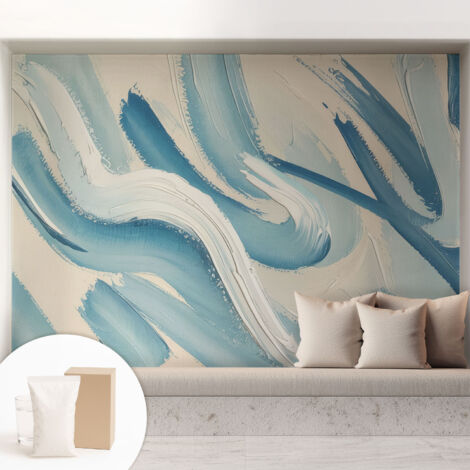 Papier peint avec colle pour décoration moderne de salon chambre à coucher cuisine et bureau Facile Traits abstraits 208x146 cm (1/5)
