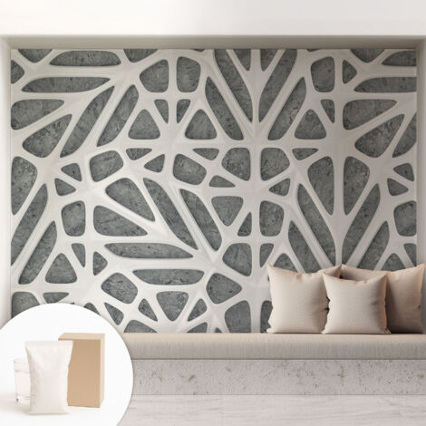 Papier peint intissé décoratif pour salon chambre et cuisine Facile à poser avec colle Réseau géométrique 208x146 cm (1/5)
