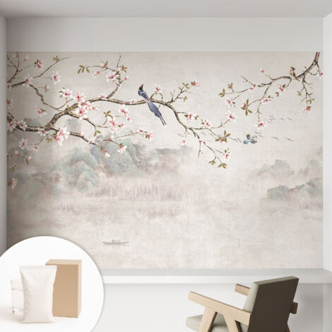 Papier peint intissé décoratif pour salon chambre et cuisine Facile à poser avec colle Paysage oriental 152x104 cm (1/5)