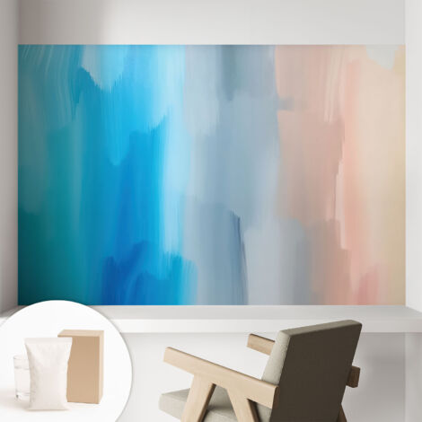 Papier peint intissé décoratif pour salon chambre et cuisine Facile à poser avec colle Abstraction colorée 104x70 cm (1/5)