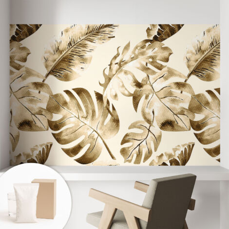 Papier peint intissé décoratif pour chambre et salon Design moderne à poser facilement - Colle incluse gratuite Flore exotique 104x70 cm (1/5)
