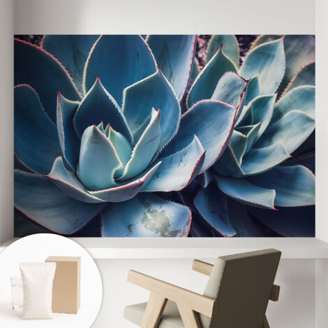 Papier peint intissé décoratif pour chambre et salon Design moderne à poser facilement - Colle incluse gratuite Aloès vert 104x70 cm (1/5)