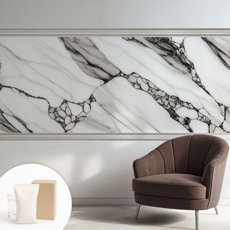 Papier peint intissé avec imprimé pour décoration intérieure pour rénovation a motif - Colle incluse gratuite Motif en pierre 250x104 cm (1/5)