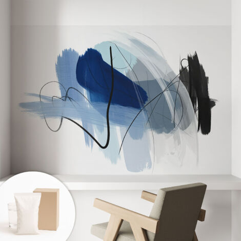 Papier peint intissé avec imprimé pour intérieur moderne application facile a motif - Colle incluse gratuite Abstractions colorées 104x70 cm (1/5)