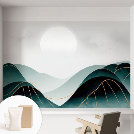 Papier peint avec colle pour décoration moderne de salon chambre à coucher cuisine et bureau Facile Calme apparent 152x104 cm (1/5)