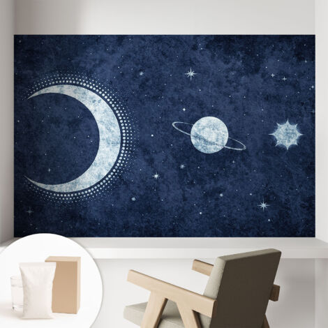 Papier peint intissé mural installation rapide du papier peint durable et résistante - Colle incluse gratuite Motif étoilé 104x70 cm (1/5)