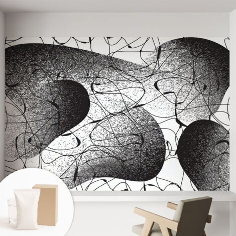 Papier peint intissé mural pour salon chambre à coucher tendance et originale - Colle incluse gratuite Motif abstrait 152x104 cm (1/5)
