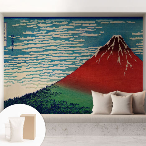 Papier peint intissé avec imprimé pour décoration intérieure pour rénovation a motif - Colle incluse gratuite La montagne rouge 208x146 cm (1/5)