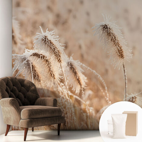 Papier peint intissé avec imprimé pour décoration intérieure pour rénovation a motif - Colle incluse gratuite Paysage hivernal 250x250 cm (1/5)