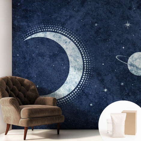 Papier peint intissé décoratif pour chambre et salon Design moderne à poser facilement - Colle incluse gratuite Motif étoilé 250x250 cm (1/5)