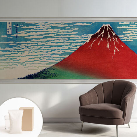 Papier peint intissé avec imprimé pour décoration intérieure pour rénovation a motif - Colle incluse gratuite La montagne rouge 250x104 cm (1/5)