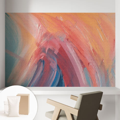 Papier peint intissé classique moderne pour salon et chambre à coucher Décoration rapide avec colle Explosions de couleurs 104x70 cm (1/5)