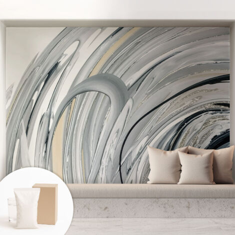 Papier peint intissé avec imprimé pour décoration intérieure pour rénovation a motif - Colle incluse gratuite Marbre abstrait 208x146 cm (1/5)