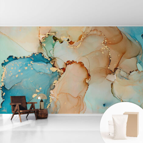 Papier peint intissé mural avec imprimé motifs uniques apparence moderne - Colle incluse gratuite Abstrait coloré 416x254 cm (1/5)