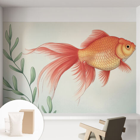 Papier peint intissé mural installation rapide du papier peint durable et résistante - Colle incluse gratuite Beauté aquatique 152x104 cm (1/5)
