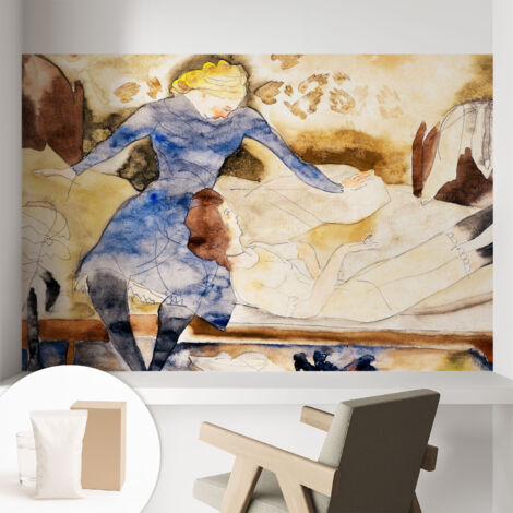 Papier peint intissé avec imprimé pour intérieur moderne application facile a motif - Colle incluse gratuite Sérénité féminine 104x70 cm (1/5)