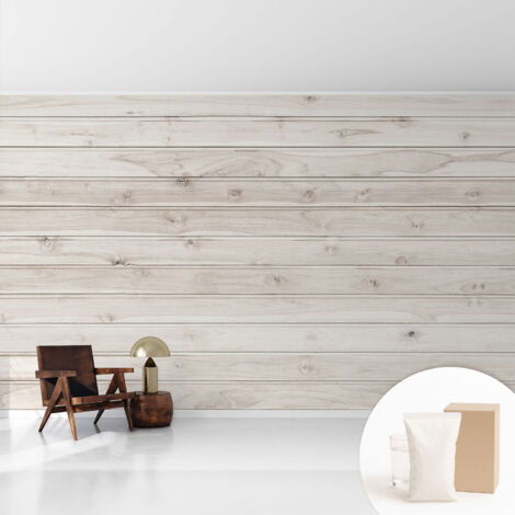 Papier peint décoratif avec colle pour salon, chambre à coucher et bureau – Design moderne et facile à poser Bois naturel 416x254 cm (1/5)