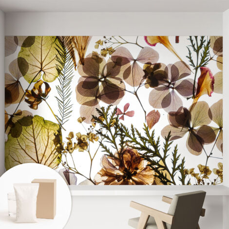 Papier peint intissé décoratif pour salon chambre et cuisine Facile à poser avec colle Composition naturelle 152x104 cm (1/5)