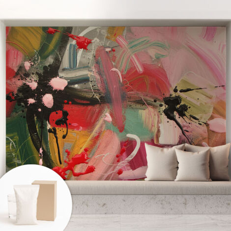 Papier peint intissé décoratif pour salon chambre et cuisine Facile à poser avec colle Chaos coloré 208x146 cm (1/5)