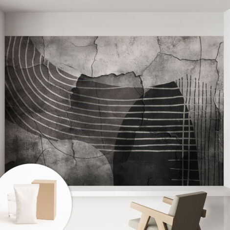 Papier peint intissé décoratif pour salon chambre et cuisine Facile à poser avec colle Lignes abstraites 152x104 cm (1/5)