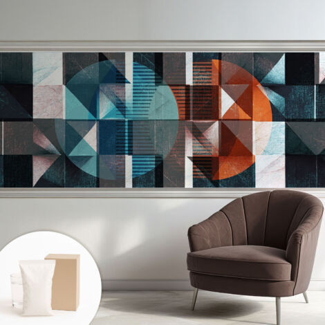 Papier peint intissé mural avec imprimé motifs uniques apparence moderne - Colle incluse gratuite Formes abstraites 250x104 cm (1/5)