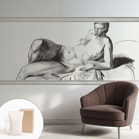 Papier peint intissé mural classique avec imprimé motifs décoratifs design élégant non‑tissé Nu artistique 250x104 cm (1/5)
