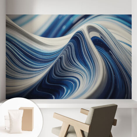 Papier peint intissé mural classique avec imprimé motifs décoratifs design élégant non‑tissé Abstraction harmonieuse 104x70 cm (1/5)