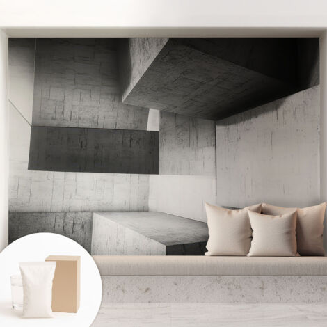 Papier peint intissé décoratif pour salon chambre et cuisine Facile à poser avec colle Sculptures géométriques 208x146 cm (1/5)
