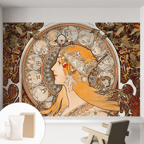 Papier peint intissé pour salon chambre à coucher peint imprimé pour mur - Colle incluse gratuite Élégance zodiacale 152x104 cm (1/5)