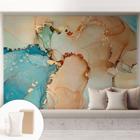 Papier peint intissé mural avec imprimé motifs uniques apparence moderne - Colle incluse gratuite Abstrait coloré 208x146 cm (1/5)