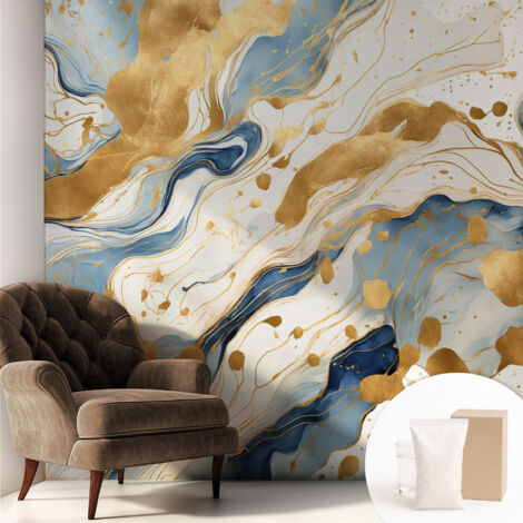 Papier peint intissé avec imprimé pour décoration intérieure pour rénovation a motif - Colle incluse gratuite Élégance abstraite 250x250 cm (1/5)