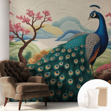Papier peint intissé pour salon chambre à coucher peint imprimé pour mur - Colle incluse gratuite Beauté exotique 250x250 cm (1/5)