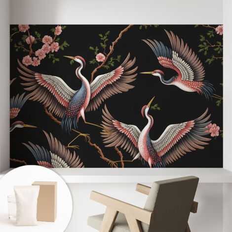 Papier peint intissé avec imprimé pour intérieur moderne application facile a motif - Colle incluse gratuite Motif floral 104x70 cm (1/5)