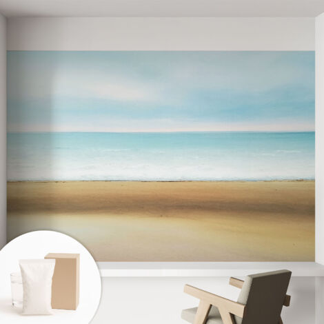 Papier peint intissé avec imprimé pour décoration intérieure pour rénovation a motif - Colle incluse gratuite Paysage côtier 152x104 cm (1/5)
