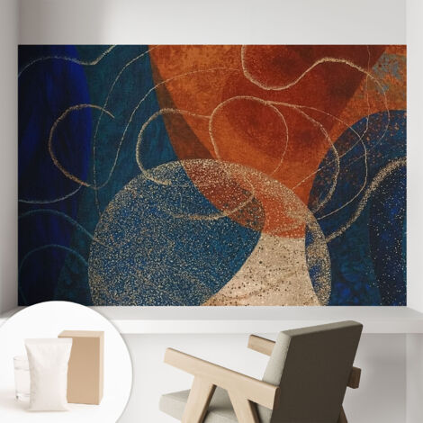 Papier peint intissé avec imprimé pour décoration intérieure pour rénovation a motif - Colle incluse gratuite Formes colorées 104x70 cm (1/5)