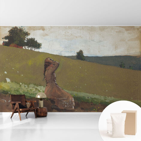 Papier peint intissé décoratif pour chambre et salon Design moderne à poser facilement - Colle incluse gratuite Scène paisible 416x254 cm (1/5)
