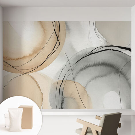 Papier peint intissé décoratif pour salon chambre et cuisine Facile à poser avec colle Harmonie géométrique 152x104 cm (1/5)
