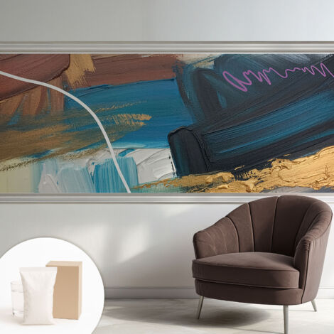 Papier peint intissé mural avec imprimé motifs uniques apparence moderne - Colle incluse gratuite Motif abstrait 250x104 cm (1/5)